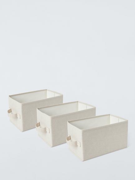 John Lewis Polyester Cubby Inserts, Pack of 3, Ecru, Ecru