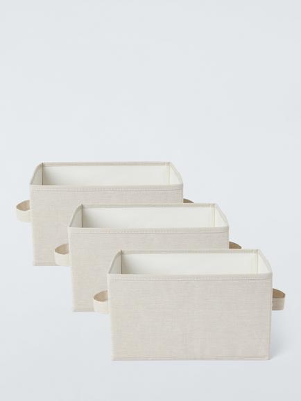 John Lewis Polyester Cubby Inserts, Pack of 3, Ecru - view 2, Ecru