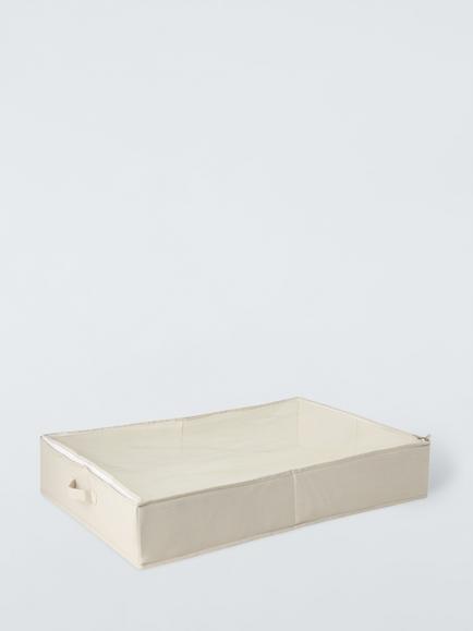 John Lewis Polyester Under Bed Storage Box, Ecru, Ecru