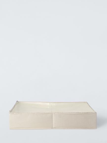 John Lewis Polyester Under Bed Storage Box, Ecru - view 2, Ecru
