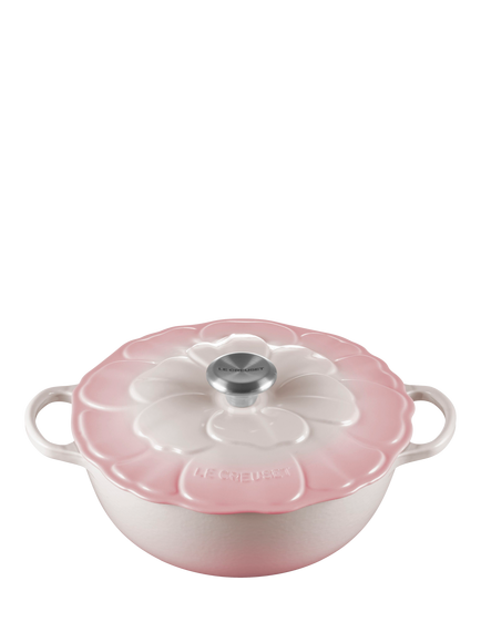 Le Creuset Cast Iron Petal Signature Soup Pot, 26cm, Shell Pink