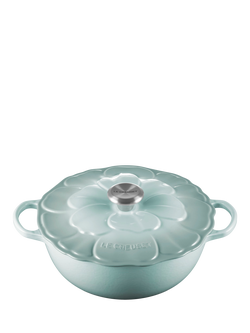Le Creuset Cast Iron Petal Signature Soup Pot, 26cm, Sea Salt, Sea Salt