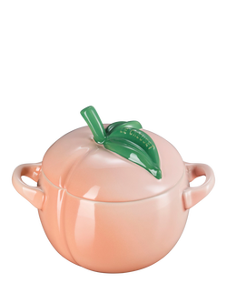 Le Creuset Stoneware Peach Petite Casserole, Peche - view 2, Peche