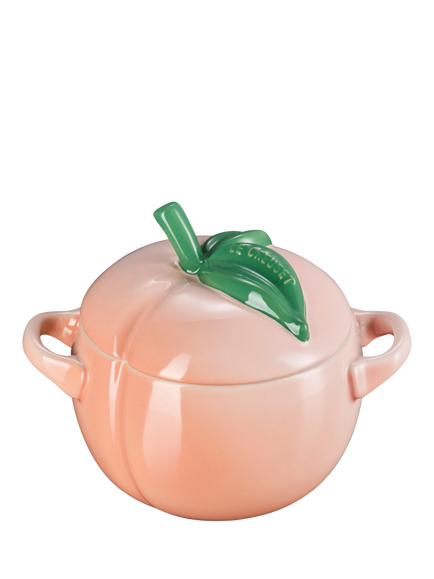 Le Creuset Stoneware Peach Petite Casserole, Peche - view 2, Peche
