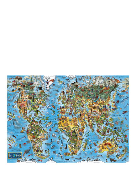 Gibsons Epic Earth Animal Map Jigsaw Puzzle, 1000 Pieces - view 2, Multi