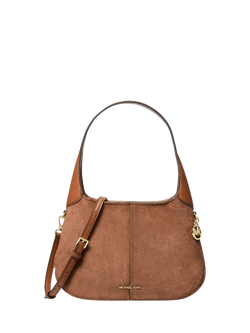 Michael Kors Alice Small Suede Shoulder Bag, Luggage Suede, Luggage Suede