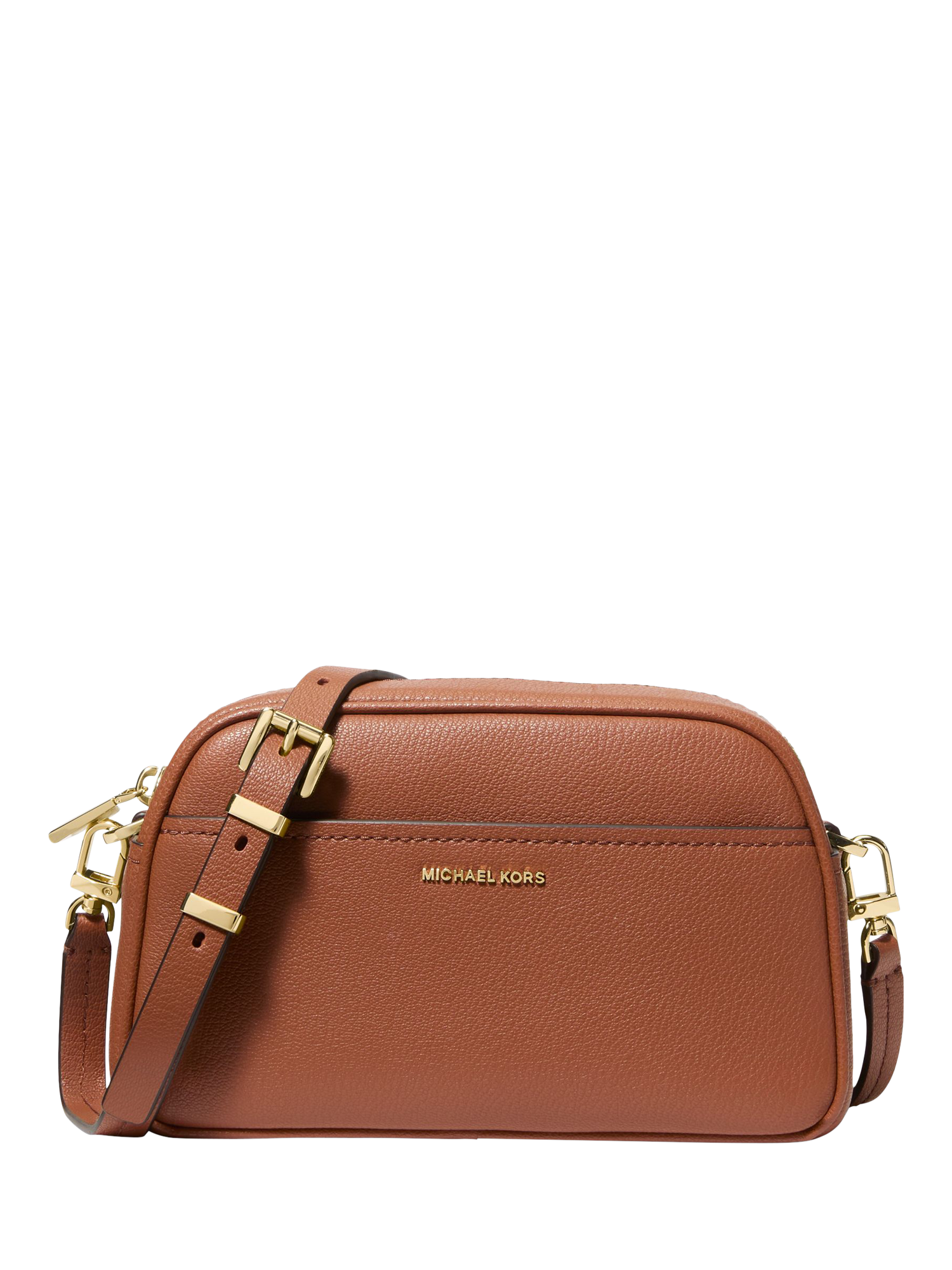 Product image 1 of 4, which shows Michael Kors Jetset Leather Crossbody Bag, Luggage