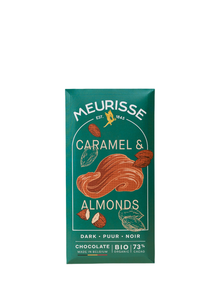 Meurisse Caramel & Almonds Dark Chocolate Bar, 100g, Multi