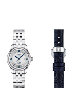 Tissot T0062071103601 Women's Le Locle Automatic Diamond Date Bracelet Strap Watch, Silver/Silver, Silver/Silver