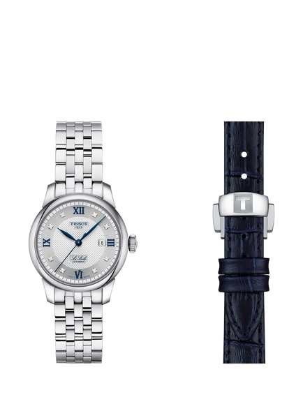Tissot T0062071103601 Women's Le Locle Automatic Diamond Date Bracelet Strap Watch, Silver/Silver, Silver/Silver