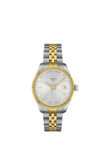 Tissot T1562102203100 Women's Ballade Date Bracelet Strap Watch, Silver/Two-Tone, Silver/Two-tone