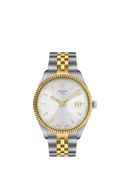 Tissot T1564102203100 Men's Ballade Date Bracelet Strap Watch, Silver/Two-tone, Silver/Two-tone