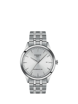 Tissot T1584071103100 Unisex Classic Dream Automatic Date Bracelet Strap Watch, Silver/Silver, Silver/Silver