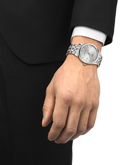 Tissot T1584071103100 Unisex Classic Dream Automatic Date Bracelet Strap Watch, Silver/Silver - view 2, Silver/Silver