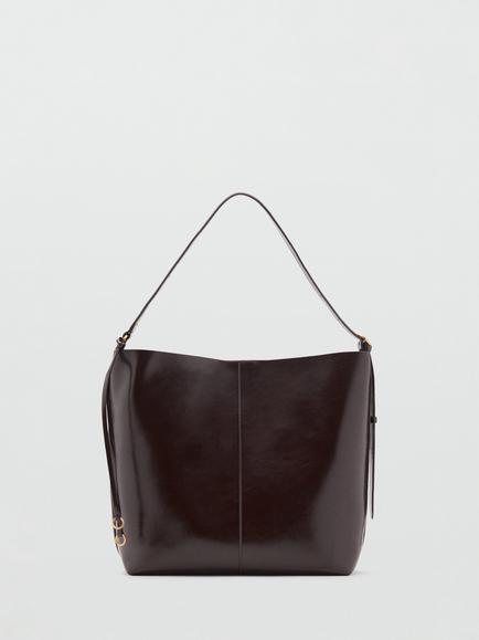 Mango Antonia Shoulder Bag, Dark Brown, Dark Brown