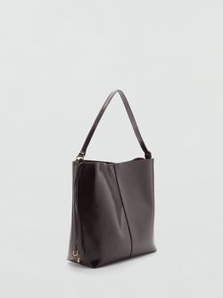 Mango Antonia Shoulder Bag, Dark Brown - view 2, Dark Brown