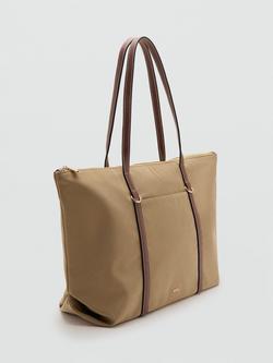 Mango Cobalt Double Handle Shopper Bag, Light Beige - view 2, Light Beige