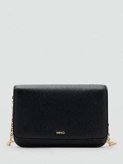 Mango Corina Faux Leather Small Crossbody Bag, Black, Black