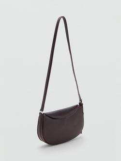 Mango Fortuna Faux Leather Oval Shoulder Bag, Dark Brown - view 2, Dark Brown