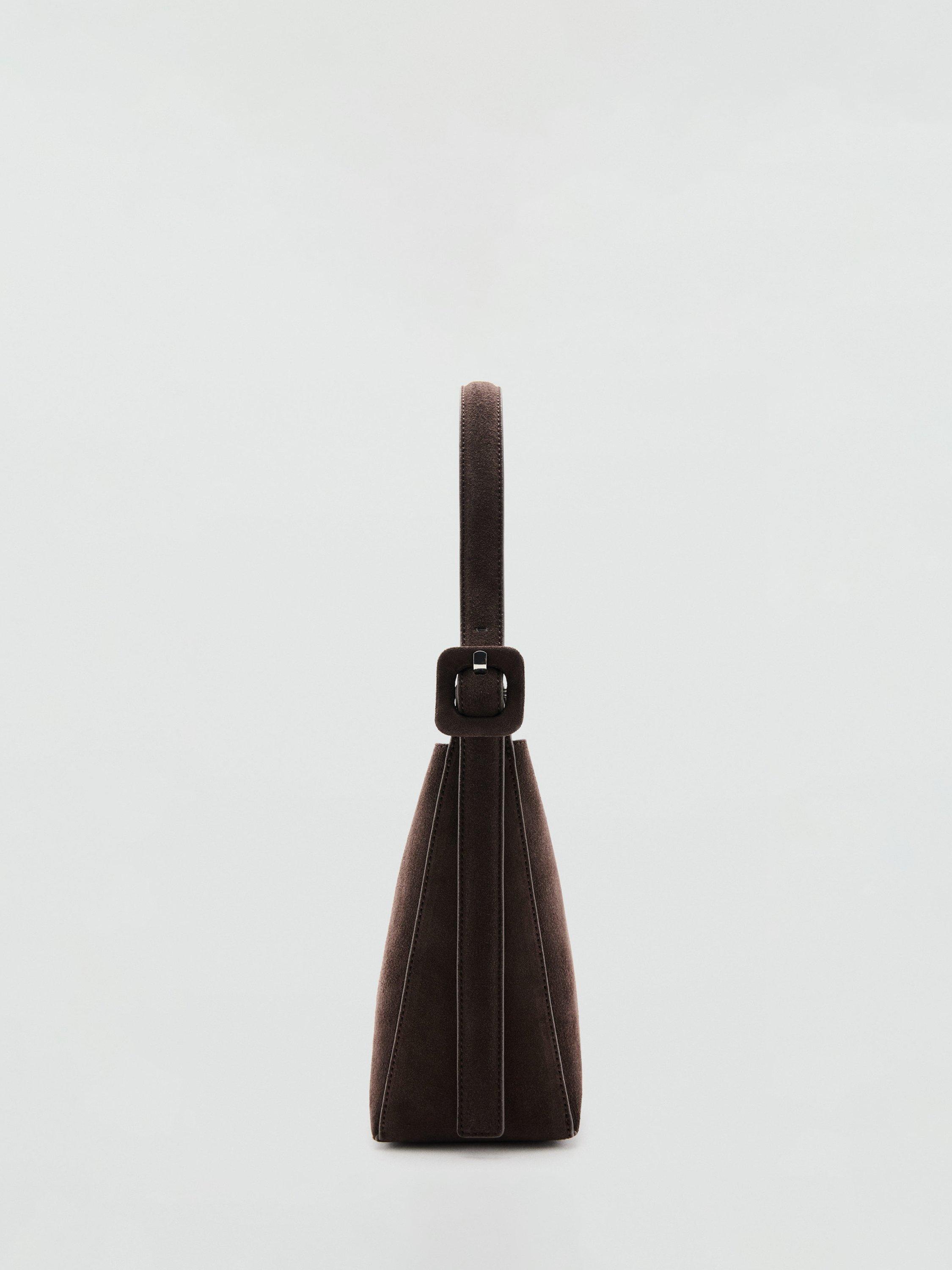 Product image 3 of 5, which shows Mango Igor Suede Leather Shopper Bag, Dark Brown