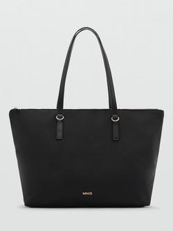 Mango Julio Twin Handle Shopper Bag, Black, Black