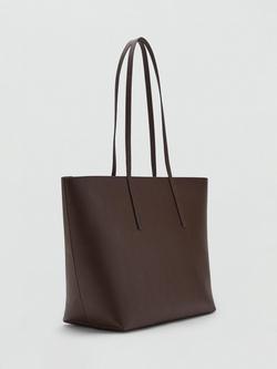 Mango Maribel Faux Leather Shoulder Bag - view 2, Dark Brown