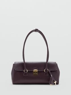 Mango Siena Faux Leather Bowling Bag, Dark Red, Dark Red