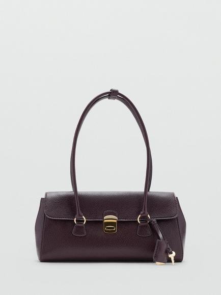Mango Siena Faux Leather Bowling Bag, Dark Red, Dark Red