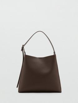 Mango Winnie Faux Leather Bucket Bag, Dark Brown, Dark Brown