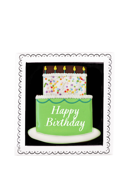 Biscuiteers Birthday Hand-Iced Letterbox Chocolate Biscuit, 30g, Multi