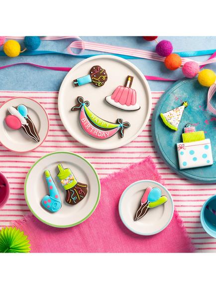 Biscuiteers Birthday Hand-Iced Chocolate Biscuits Gift Tin, 150g - view 2, Multi