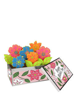 Biscuiteers Flowers Hand-Iced Biscuits Gift Tin, 90g, Multi