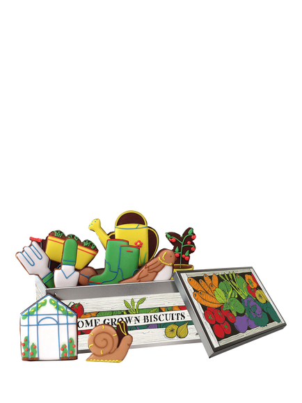 Biscuiteers Gardening Hand-Iced Chocolate Biscuits Gift Tin, 100g, Multi