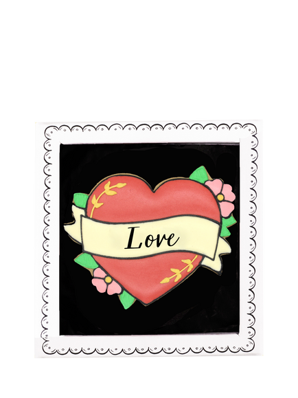 Biscuiteers Love Heart Hand-Iced Letterbox Biscuit, 20g, Multi