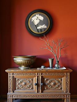 Brookpace Lascelles 'Iris' Porthole Round Framed Canvas Print, 43cm, Black/Multi - view 2, Multi