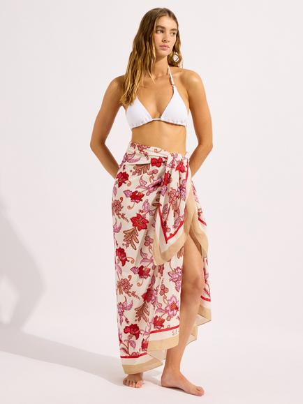 Seafolly Summer Chintz Sarong, Ecru, Ecru