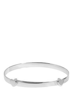 Simply Silver Christening Heart Bangle, Silver