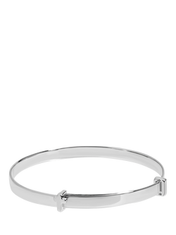 Simply Silver Christening Cross Bangle, Silver