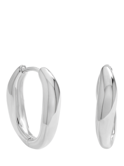 Simply Silver Polished Fluid Twist Hoop Earrings, Silver