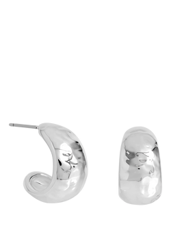 Simply Silver Molten Hoop Earrings, Silver