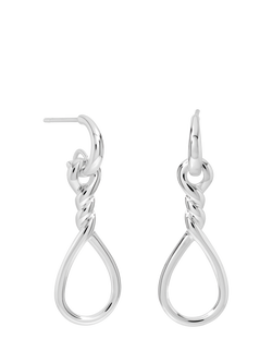 Simply Silver Polished Infinity Link Drop Earrings, Silver