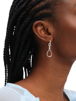 Simply Silver Polished Infinity Link Drop Earrings - view 2, Silver