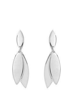 Simply Silver Polished Double Drop Earrings, Silver