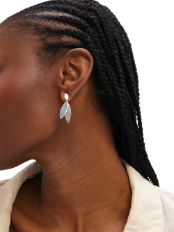 Simply Silver Polished Double Drop Earrings - view 2, Silver