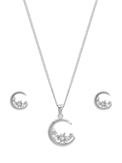 Simply Silver Celestial Necklace and Earrings Set, Silver