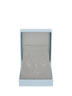 Simply Silver Celestial Necklace and Earrings Set - view 2, Silver