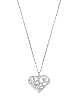 Simply Silver Polished Tree of Love Pendant Necklace, Silver