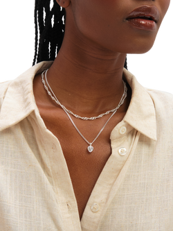 Simply Silver Twist Chain Necklace - view 2, Silver