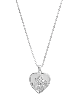 Simply Silver Heart St Christopher Necklace, Silver