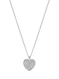Simply Silver Mum Heart Pendant Necklace, Silver